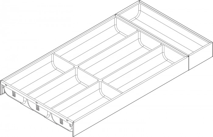 BLUM ZC7S600BS3 AMBIA-LINE PRÍBORNÍK SVETLO ŠEDÝ 600MM