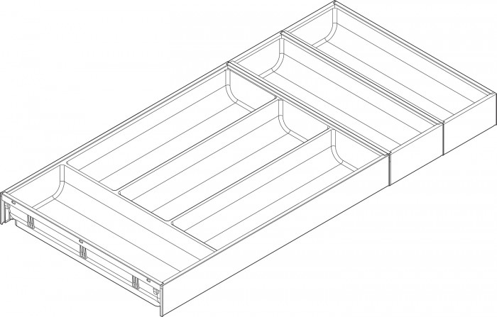 BLUM ZC7S650BS3 AMBIA-LINE PRÍBORNÍK SVETLO ŠEDÝ 650MM