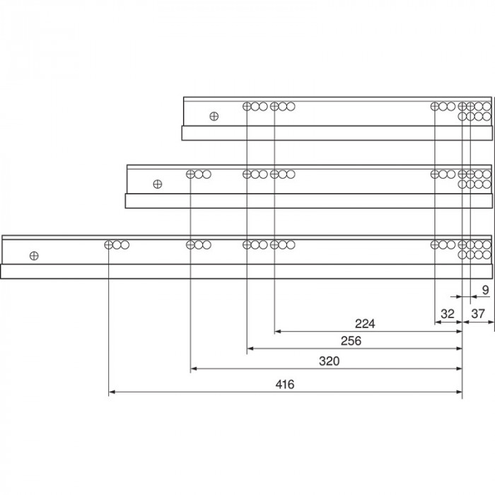 BLUM 766H4500S MOVENTO LIŠTY 70KG 450MM