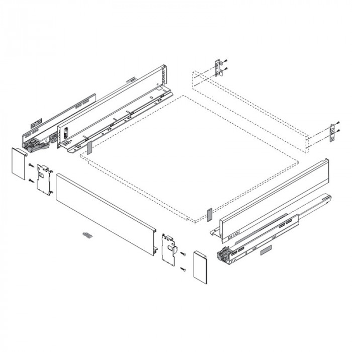 BLUM 770M2702S LEGRABOX PURE BOČNICE ŠEDÉ 270MM