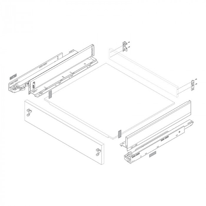 BLUM 770M6002S LEGRABOX PURE BOČNICE ŠEDÉ 600MM