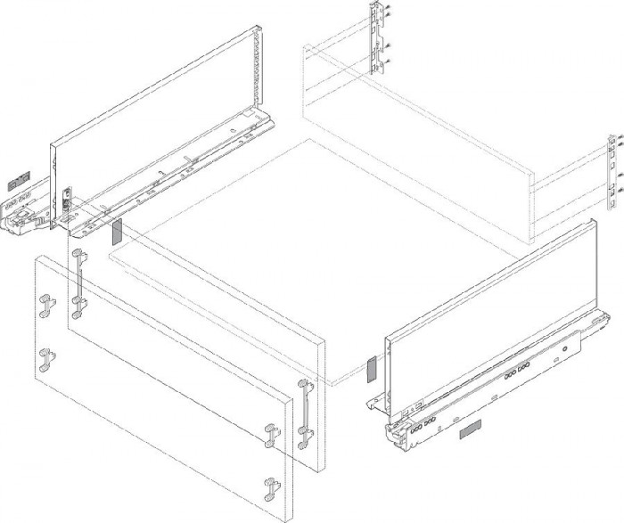 BLUM 770M3502I LEGRABOX PURE BOČNICE NEREZ 350MM