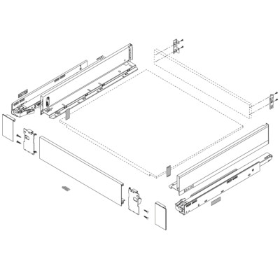 X-BLUM 770M3502S LEGRABOX PURE BOČNICE POLÁRNA STRIEBORNÁ 350MM