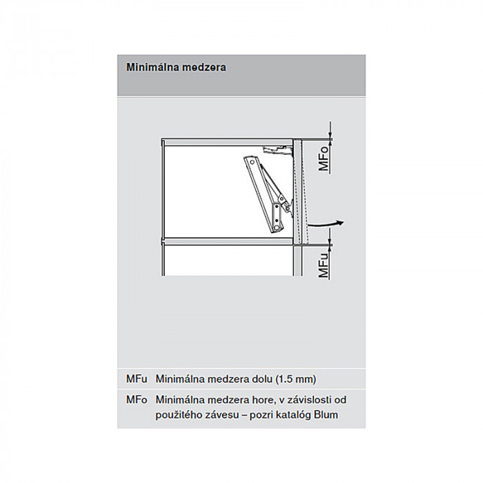 BLUM 20K1301T AVENTOS HK-XS ZDVÍHAČ VERZIA TIP-ON