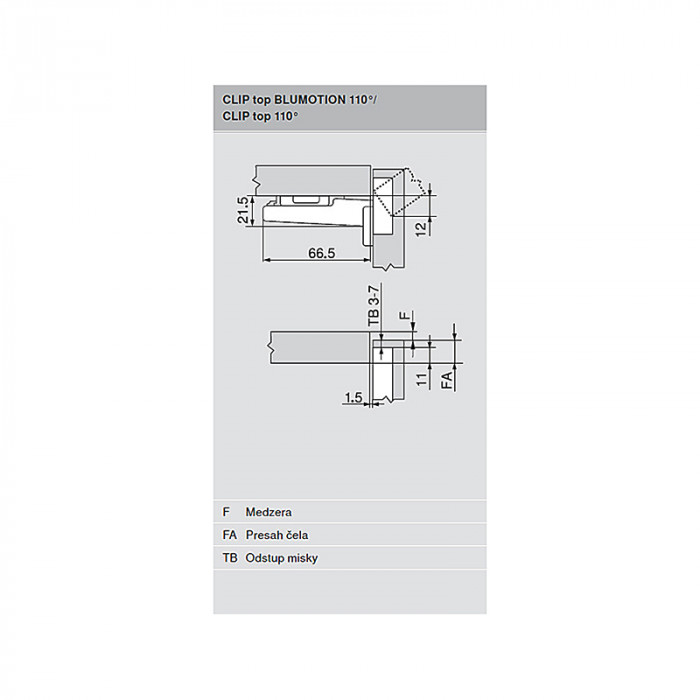 BLUM 20K5101 AVENTOS HK-XS UPEVNENIE KORPUSU