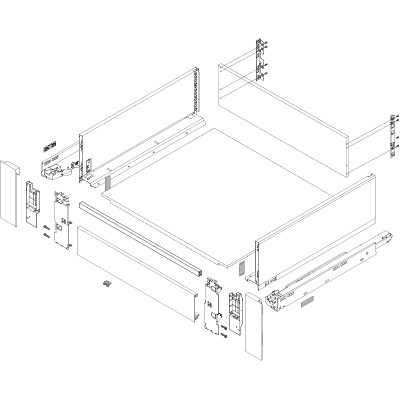 BLUM 770C3502S LEGRABOX PURE BOČNICE ŠEDÉ 350MM