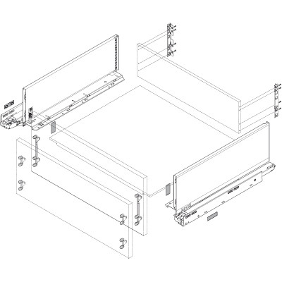 BLUM 770C3502S LEGRABOX PURE BOČNICE ŠEDÉ 350MM