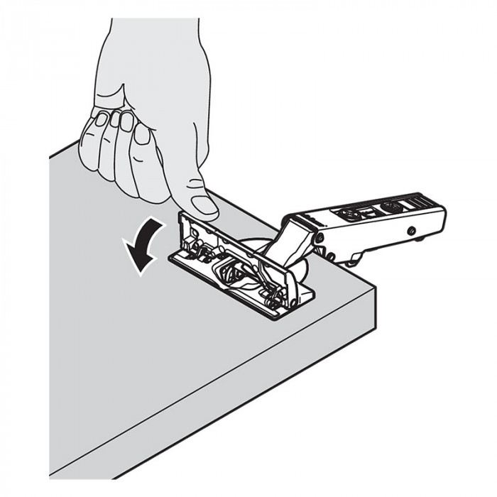 BLUM 71B9590 ZÁVES CLIP TOP BLUMOTION NALOŽENÝ S PEROM BRZDENÝ NA HRUBÉ DVERE INSERTA 95°