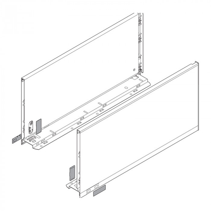 BLUM 770F4002S LEGRABOX PURE BOČNICE ŠEDÉ 400MM