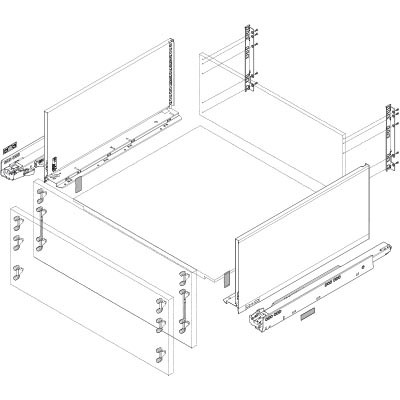 BLUM 770F5502S LEGRABOX PURE BOČNICE ŠEDÉ 550MM