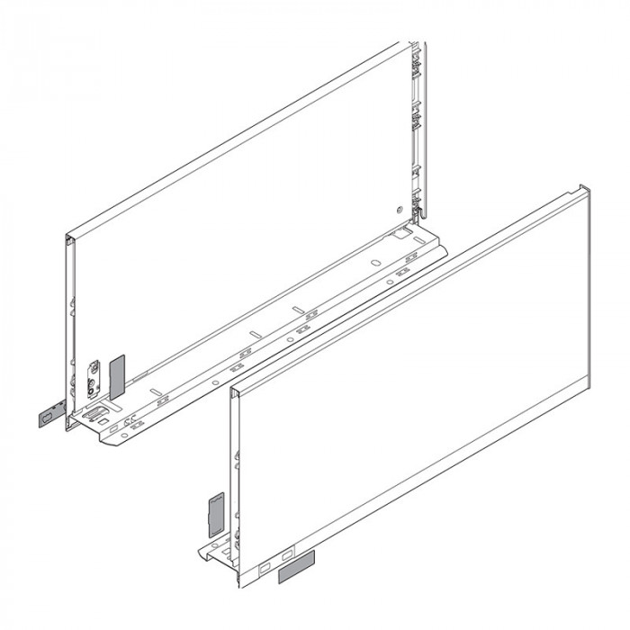 BLUM 770F6002S LEGRABOX PURE BOČNICE ŠEDÉ 600MM