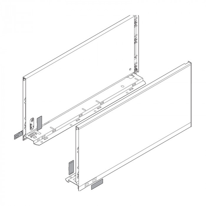 BLUM 770F6502S LEGRABOX PURE BOČNICE ŠEDÉ 650MM