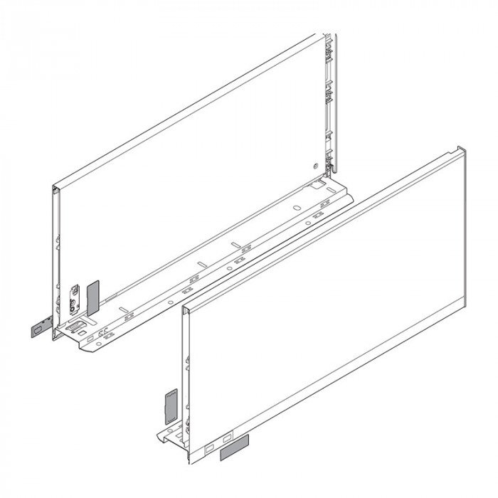 BLUM 770F6502S LEGRABOX PURE BOČNICE BIELE 650MM