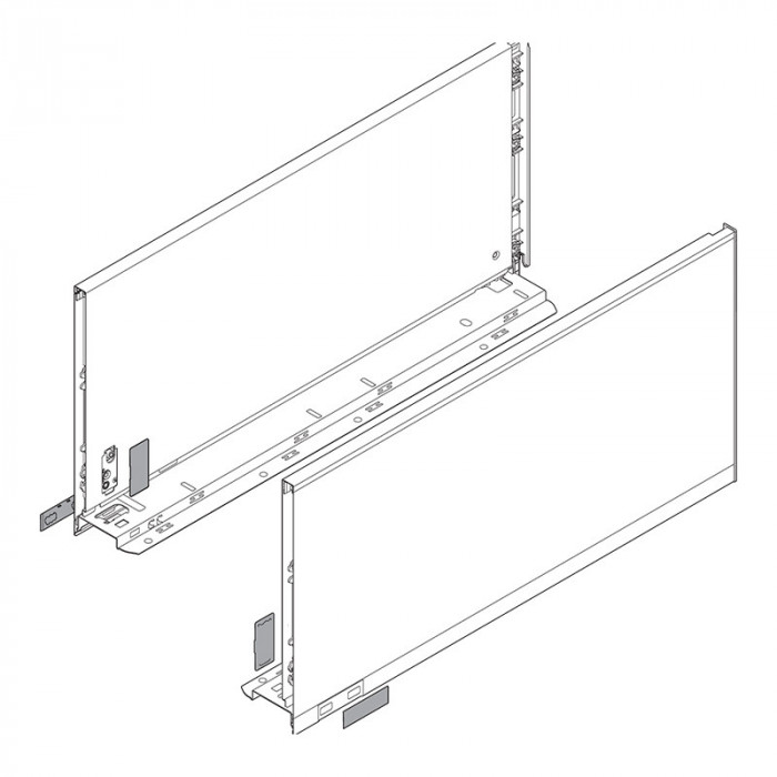 X-BLUM 770F4002S LEGRABOX PURE BOČNICE POLÁRNA STRIEBORNÁ 400MM