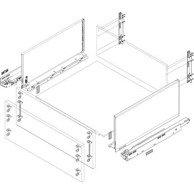 X-BLUM 770F5002S LEGRABOX PURE BOČNICE POLÁRNA STRIEBORNÁ 500MM