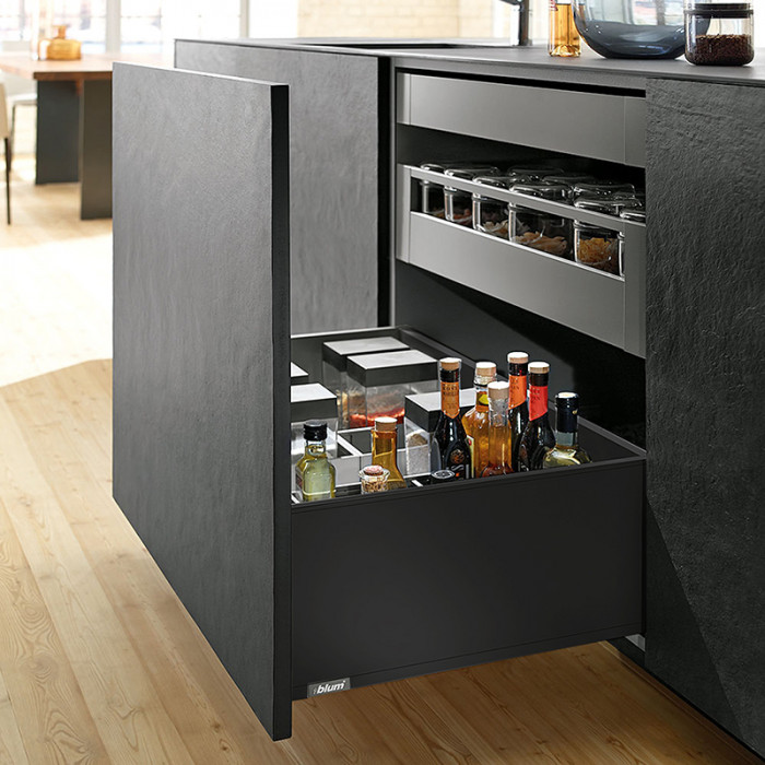 BLUM 770F4002S LEGRABOX PURE BOČNICE KARBON ČIERNE 400MM