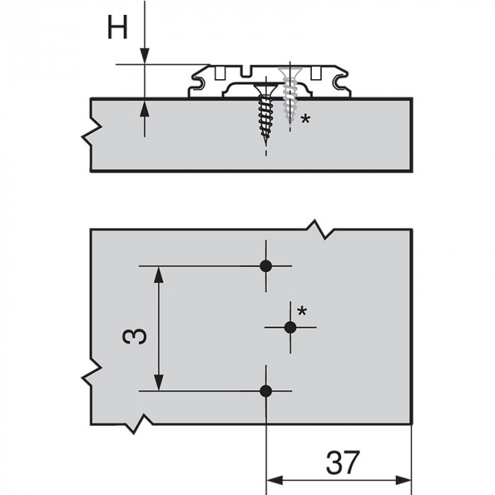 BLUM 173H7130 KRÍŽOVÁ MONTÁŽNA PODLOŽKA CLIP 3MM ONYX