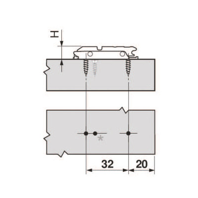 BLUM 175H3100 MONTÁŽNA PODLOŽKA ROVNÁ CLIP S EXCENTROM 0MM ONYX