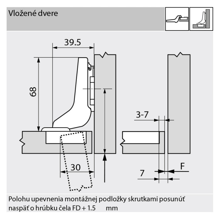 BLUM 70T3790.TL ZÁVES CLIP TOP VLOŽENÝ BEZ PERA INSERTA 110° ONYX