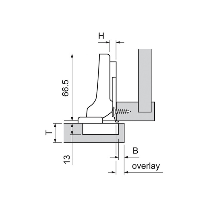 BLUM 70T3650.TL ZÁVES CLIP TOP POLONALOŽENÝ BEZ PERA 110° ONYX