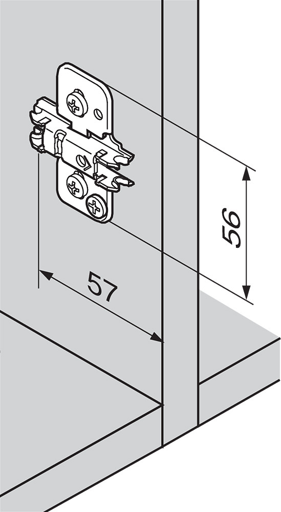 BLUM 174H7130E KRÍŽOVÁ MONTÁŽNA PODLOŽKA CLIP S EXCENTROM EXPANDO 3MM ONYX