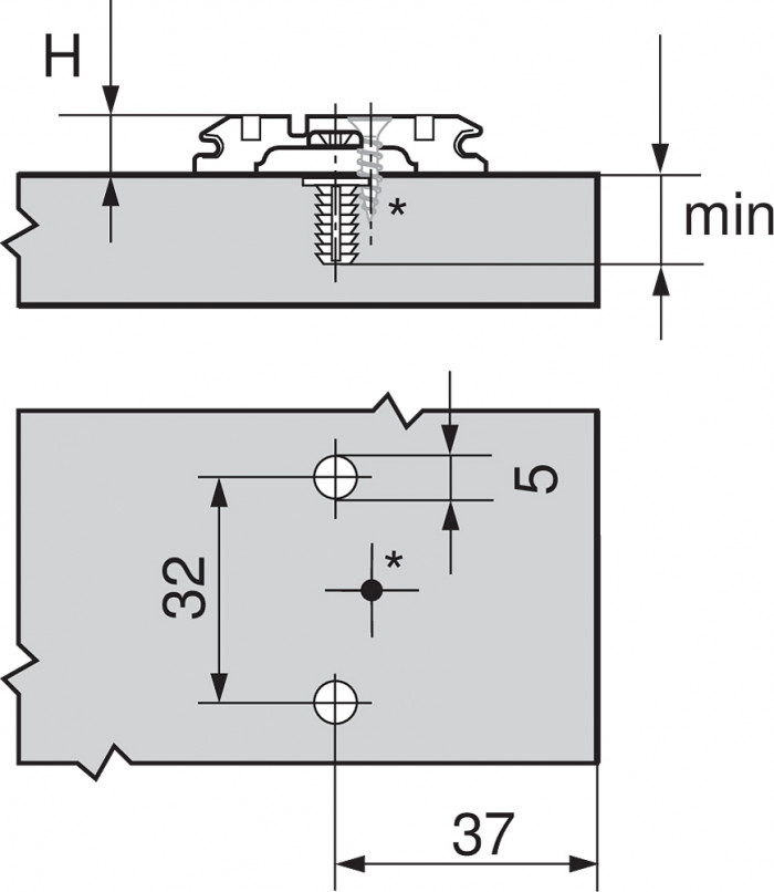 BLUM 174H7130E KRÍŽOVÁ MONTÁŽNA PODLOŽKA CLIP S EXCENTROM EXPANDO 3MM ONYX