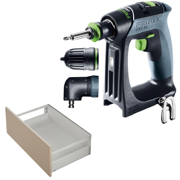 BLUM AKCIA MERIVOBOX BIELA  500 (7M+13E)+FESTOOL AKU SKRUTKOVAČ CXS 18