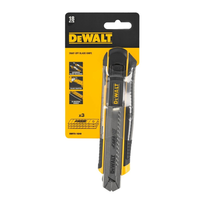 DEWALT NOŽ ODLAMOVACÍ PLASTOVÝ 18MM PLUS ČEPEĽ 3KS DWHT0-10249