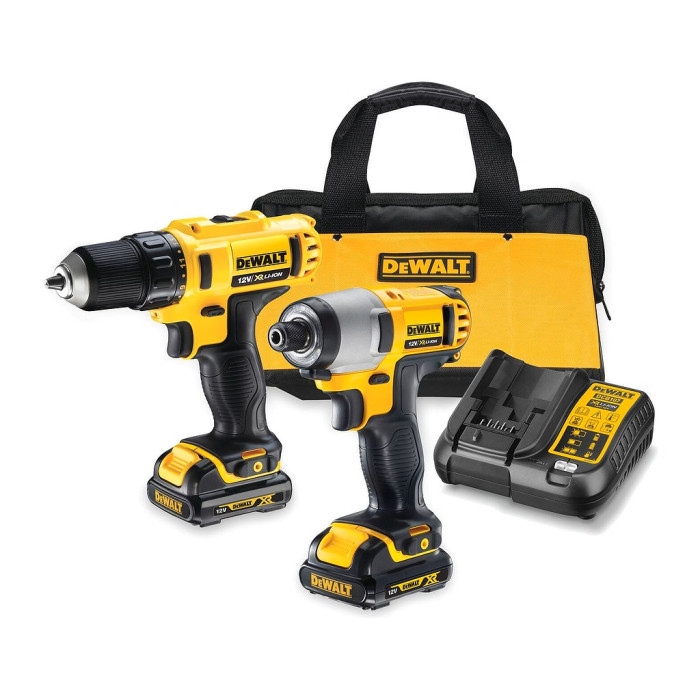 DEWALT SADA AKUMULÁTOROVÁ KOMBO SKRUTKOVAČ A UŤAHOVÁK 10.8V 1.3AH DCK211C2