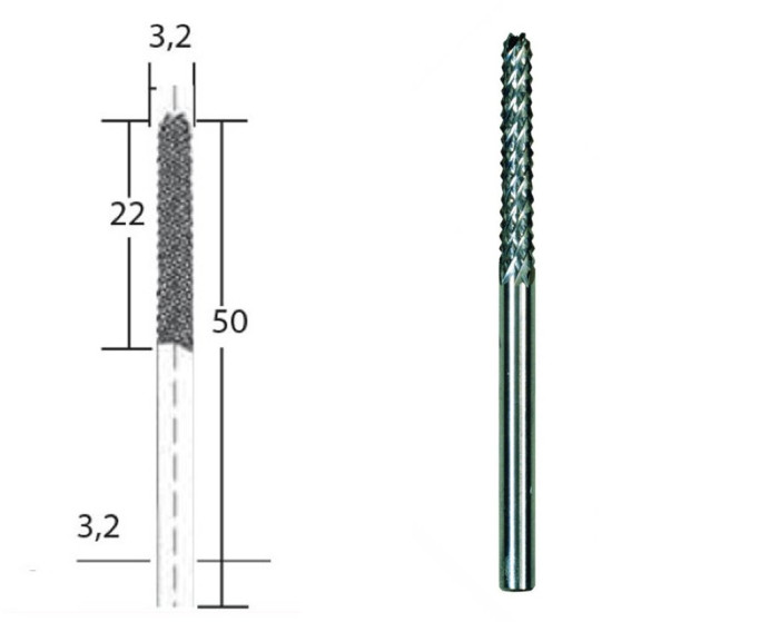 PROXON RAŠPĽA FRÉZOVACIA TVRDOKOVÁ  PRE FEX 3.2MM 28757P