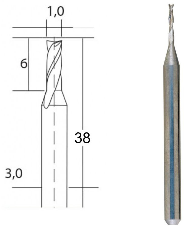 PROXON FRÉZA TVRDOKOVÁ ŠPIRÁLOVÁ HM - 1MM 28758P