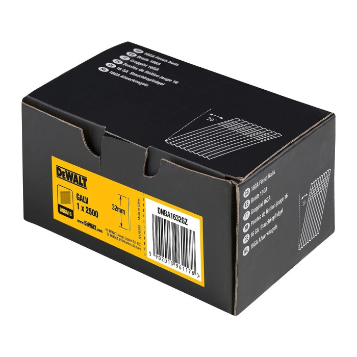 DEWALT KLINCE DO KLINCOVAČKY DCN660 POZINKOVANÉ GALVANIZOVANÉ 32MM 2500KS DNBA1632GZ