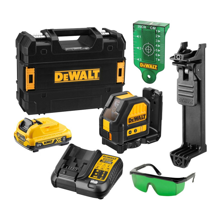 DEWALT LASER ZELENÝ AKUMULÁTOROVÝ 12V 30 - 60M DCE088D1G