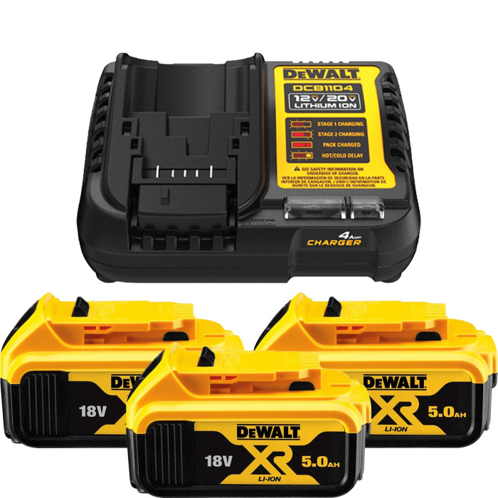 DEWALT NABÍJAČKA SLIM XR PLUS AKUMULÁTOR 3x 5,0 AH 18V DCB1104P3
