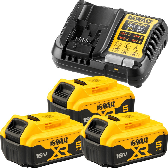 DEWALT NABÍJAČKA SLIM XR PLUS AKUMULÁTOR 3x 5,0 AH 18V DCB1104P3