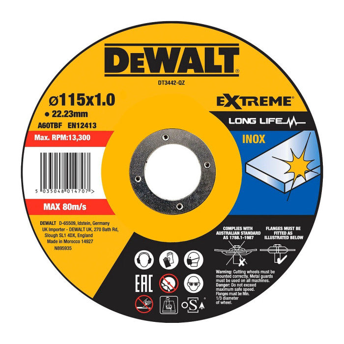 DEWALT KOTÚČ REZNÝ NA KOV 115 X 1 X 22.23MM DT3442