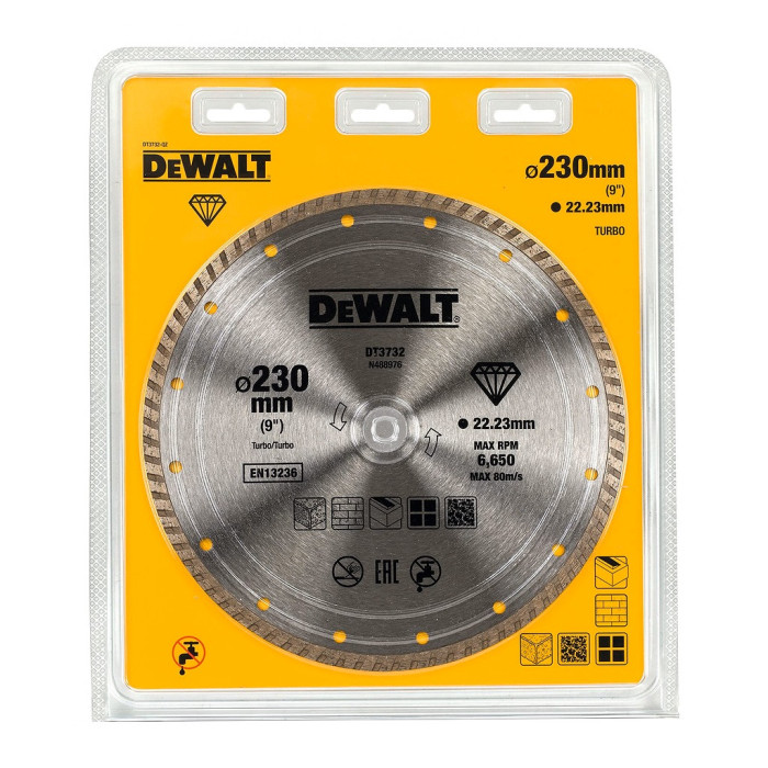 DEWALT KOTÚČ DIAMANTOVÝ REZNÝ TURBO 230 X 22.2MM DT3732