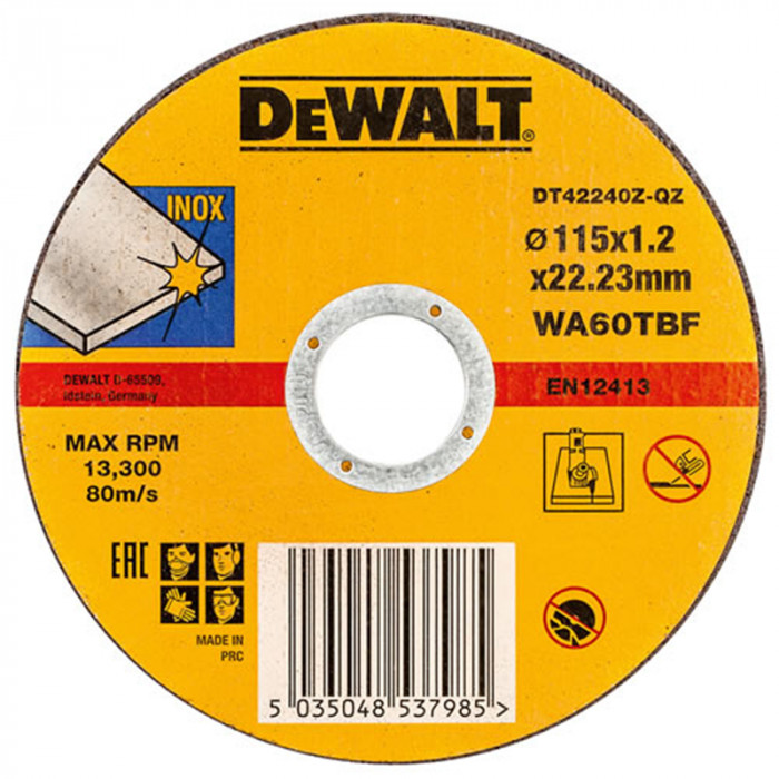 DEWALT KOTÚČ REZNÝ NEREZ 115 X 1.2 X 22.23MM DT42335