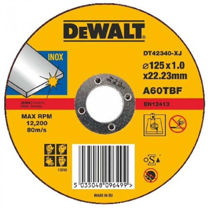 DEWALT KOTÚČ REZNÝ NEREZ 125 X 1.0 X 22.23MM DT42340