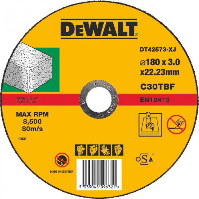 DEWALT KOTÚČ REZNÝ KAMEŇ 180 X 3.0 X 22.23MM DT42573