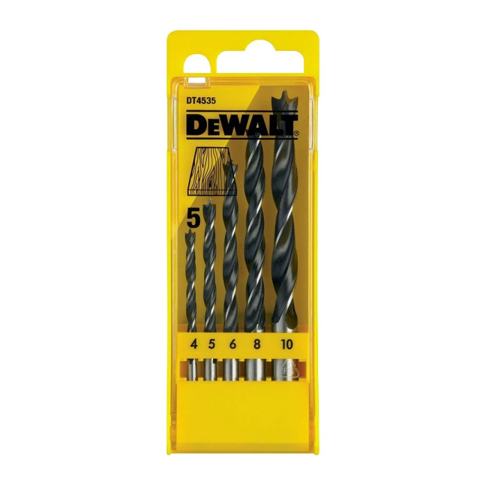 DEWALT VRTÁKY DO DREVA  SADA 5 DIELNA 4 - 10MM DT4535