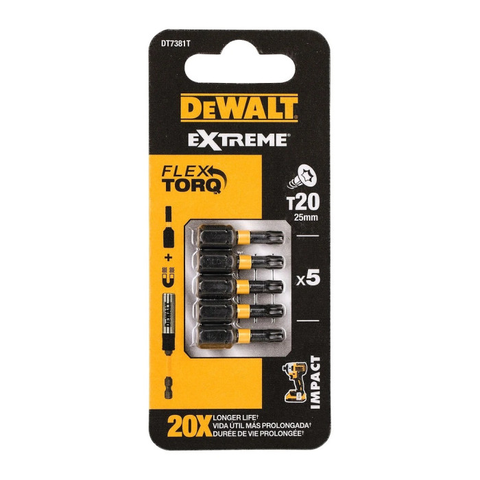 DEWALT BIT SKRUTKOVACÍ EXTREME T20 25MM 1KS DT7381T