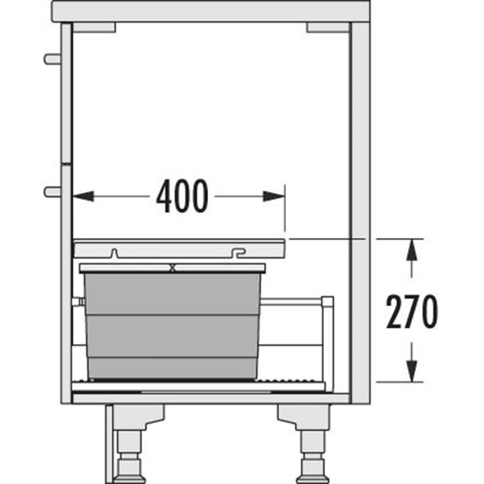 HAILO KÔŠ 600 ALLEGRO 220 2 X 14L V 270MM TMAVO ŠEDÝ