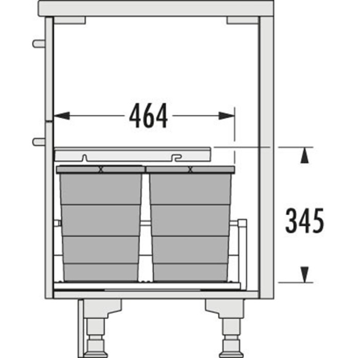 HAILO KÔŠ 600 ALLEGRO 295 2 X 18L 2 X 8L V 345MM TMAVO ŠEDÝ