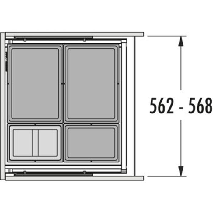 HAILO KÔŠ 600 ALLEGRO 295 2 X 18L 2 X 8L V 345MM TMAVO ŠEDÝ