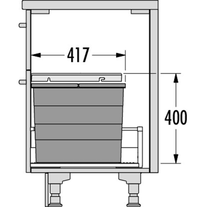 HAILO KÔŠ 600 ALLEGRO 350 2 X 28L V 397MM TMAVO ŠEDÝ