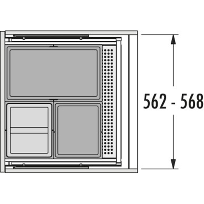 HAILO KÔŠ 600 ALLEGRO 350 1 X 28L 2 X 13L V 397MM TMAVO ŠEDÝ