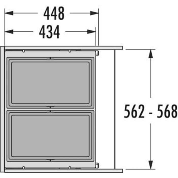 HAILO KÔŠ 600 AS CARGO 2 X 28 L V 370MM TMAVO ŠEDÝ