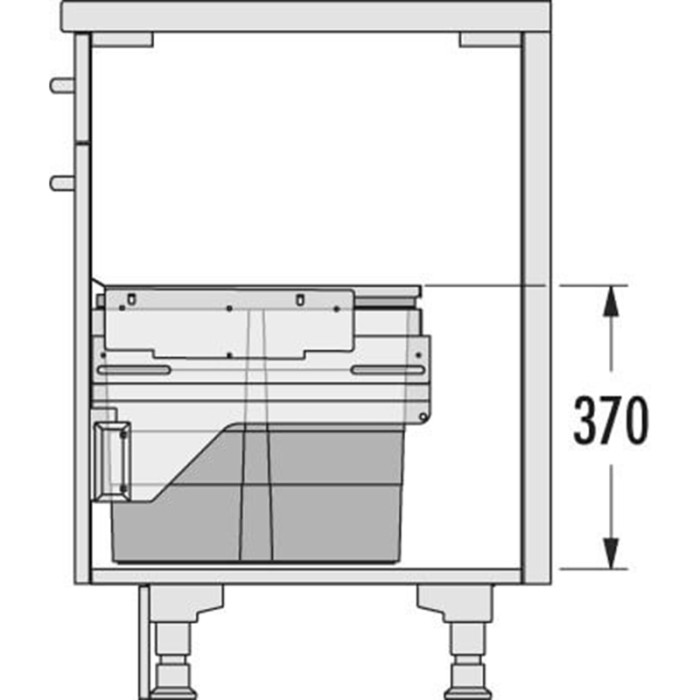 HAILO KÔŠ 600 AS CARGO 1 X 28 + 2 X 13 L V 370MM TMAVO ŠEDÝ