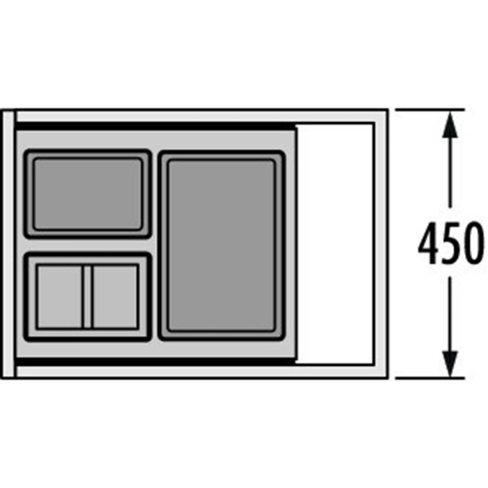 HAILO KÔŠ 450 SEPARATO - K 1 X 18L 2 X 8L V 340MM TMAVO ŠEDÝ